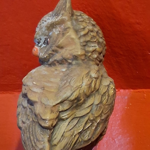 Vintage Great Horned Owl Figurine 12” Byron Mold Ceramic Decor 1970s MCM Retro - Picture 5 of 8